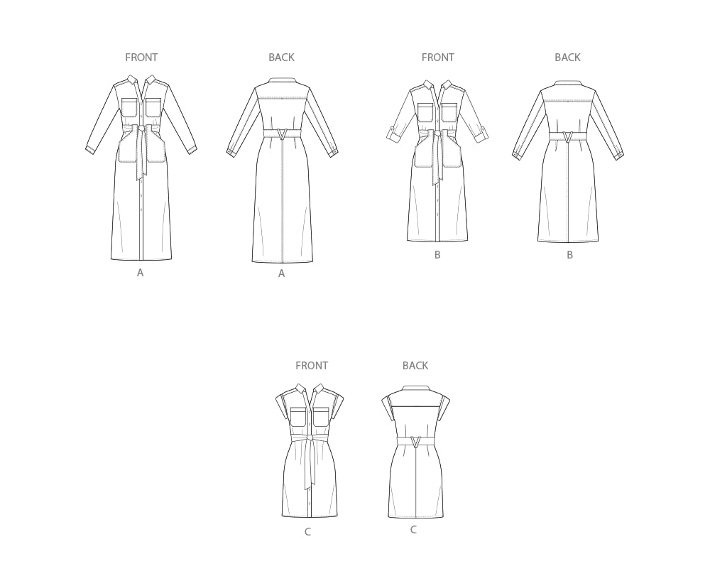 SIMPLICITY Cartamodello SS3065M1 per abiti da donna e da donna con cintura M1 (10-12-14-16-18)