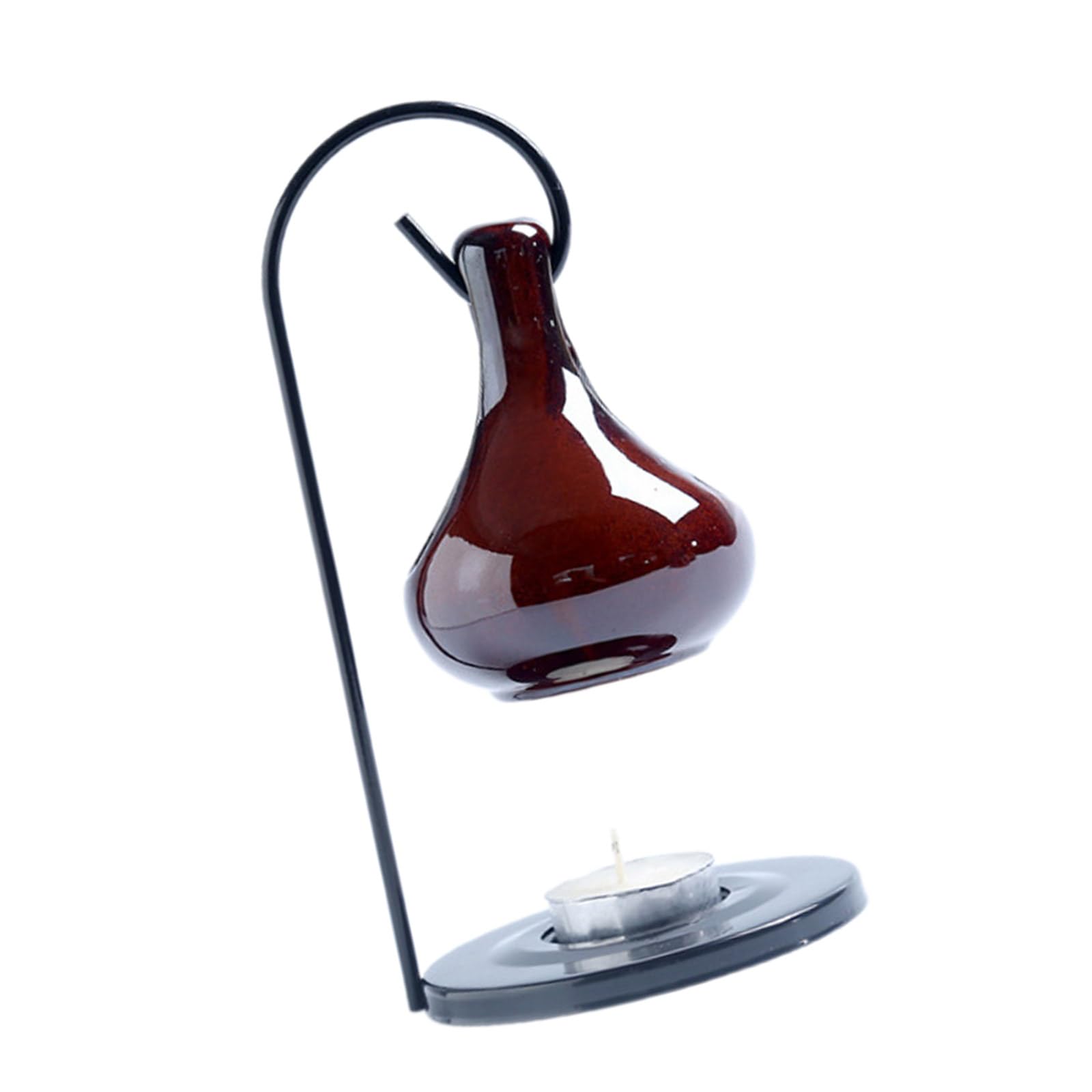 WEILWH Hanging Glazed Ceramics Essential Oil Burners Bowl and Tealight Holder Aromatherapies Diffuser with Iron Hook Fragrances Diffuser