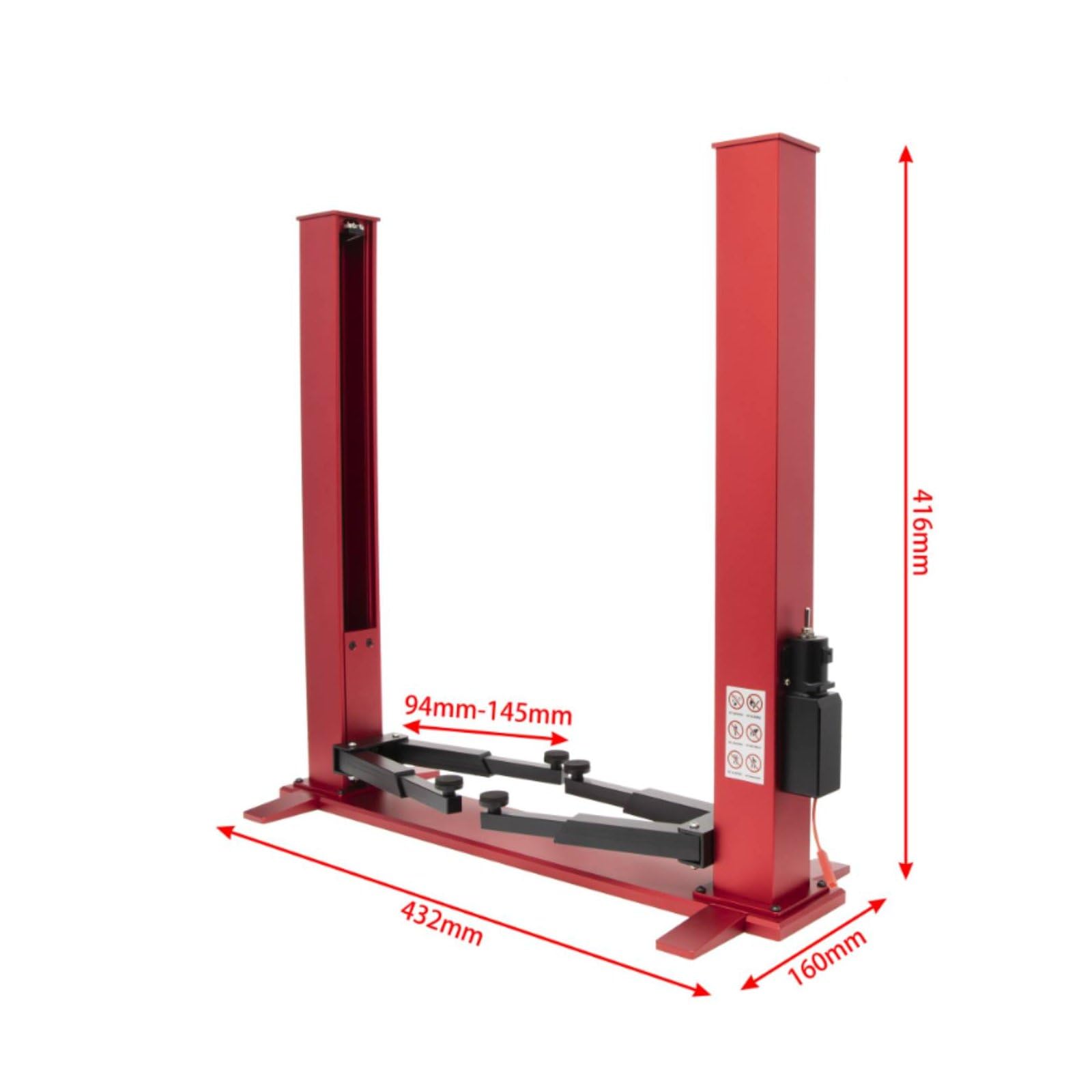 Simulation Vehicle Stand Ascensore Colonne Modellismo Supporto Auto Base Metallo Sollevatore Motorizzato Adatto per Diorama Garage Mostra Modellini Officina, Rosso
