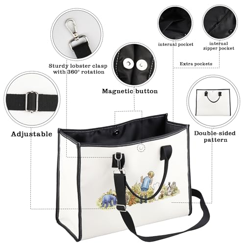 CMNIM Bear Large Tote Bag Cartoon Character Strap Crossbody Purses Cartoon Lover Merch BFF Gift3