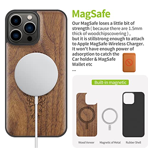 Coque bois iPhone 13 Pro Max aimantée anti-chute protection objectif - 4