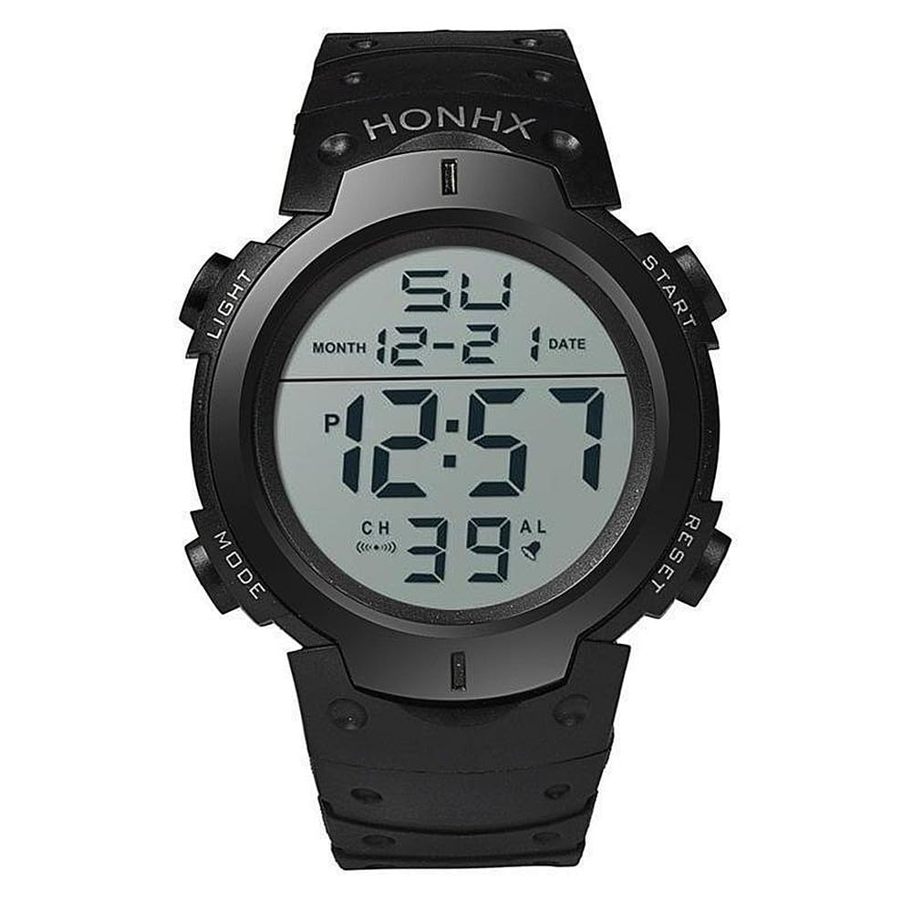 Trixes Black Digital Watch, – With Led Backlight And Silicone Strap, Alarm & Stopwatch, Ideal For Everyday Use And Sporting Activities