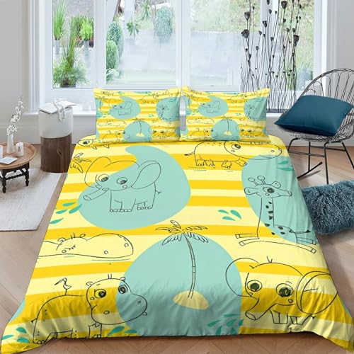 Housse de couette microfibre 3D rhinocéros fermeture éclair - 2