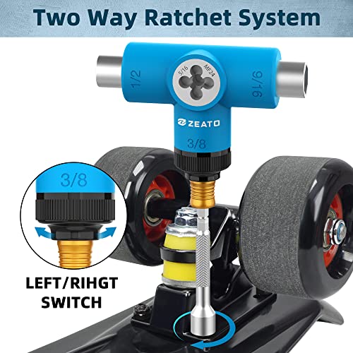 image for Zeato All-in-One Skate Tools Multi-Function Portable Skateboard T Tool