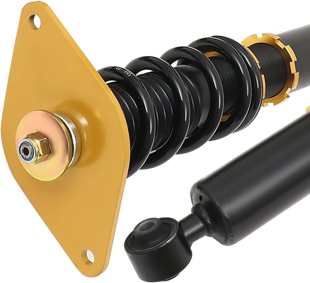 Adjustable Height Coilovers Struts Front And Rear Fit for 2001-2005 for Nissan Almera, 2000-2006 for Nissan Sentra Coil Spring Over Shock (Set of 4) - Golden
