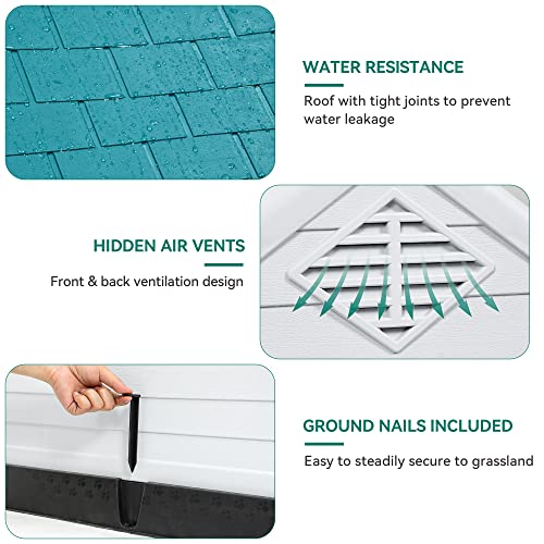 Yitahome MAYIH0000152MA 41'' Large Plastic Dog House Outdoor Indoor Doghouse Puppy Shelter Water Resistant Easy Assembly Sturdy Dog Kennel thumb #4