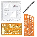 Gotical Military UTM/MGRS Coordinate Scale Map Reading and Land Navigation Topographical Map, Protractor and Grid Coordinate Reader Pairs (Pack of 4)