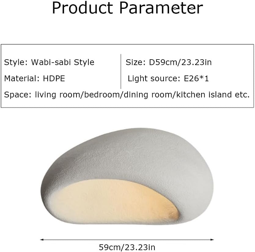 Wabi-Sabi Style Ceiling Light Japanese Grey Ceiling Lamps E26 Base Ceiling Lighting 18"/23" Ceiling Light Fixture for Kitchen Island Bedroom Dining Room Hallway