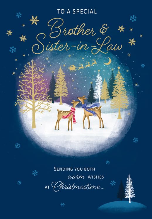 Christmas Card To a Special Brother & Sister-in-Law - 9 x 6 inches - Piccadilly Greetings