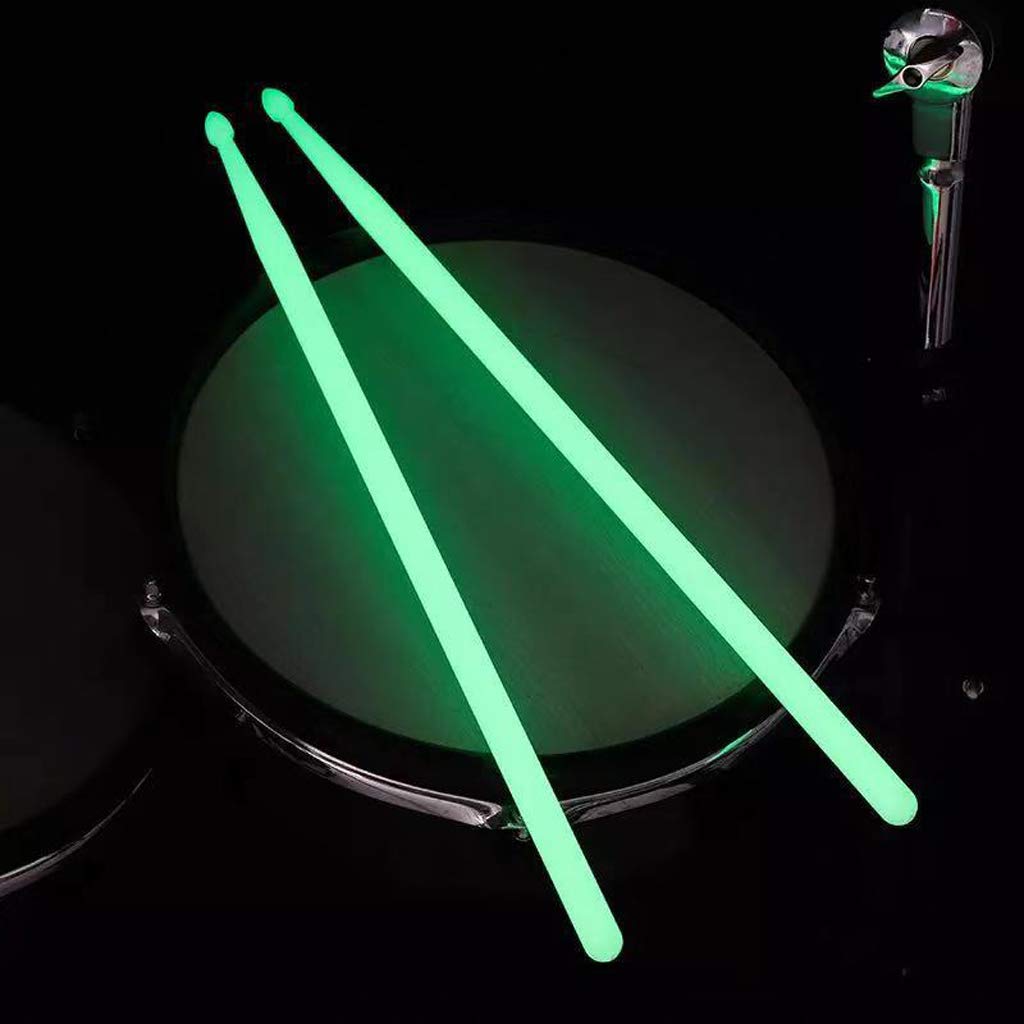 Drum Sticks 10 Drum Sticks (5 Pairs) 5A Fluorescent Drum Stick Luminous Drum Stick Drum Drum Stick Jazz Drum Stick Stage Performance Nylon Illuminated Drum Stick (Green,Blue,Yellow)