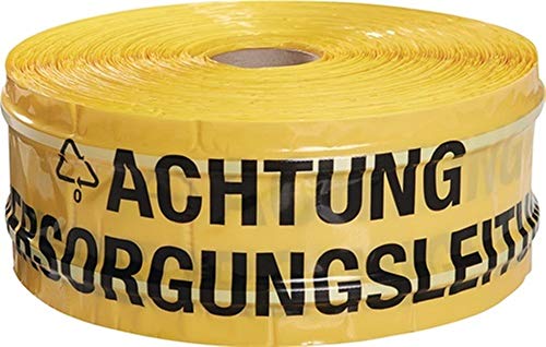 Preisvergleich Produktbild Trassenwarnband Achtung Versorgungsleitung, Breite 150mm Länge 250m, gelb
