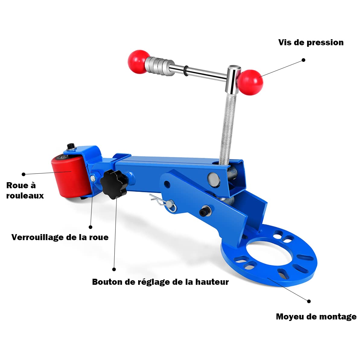 COSTWAY Outil de Réparation de Garde-boue Cadre en Métal, Fender Roller Reformage Extension avec Bras Réglable 180° et 22,9-36CM pour Entretien Automobile, Bleu