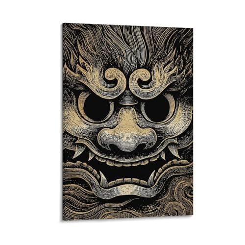 Affiche masque de démon japonais cadeau décoration murale original - 5