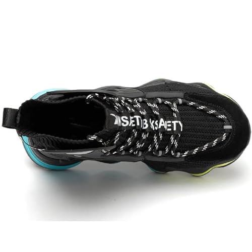 Xunruo Work Steel Toe Shoes For Men Women,Breathable Lightweight Industrial Construction Safety Boots 7911 Black 41 #TOP2