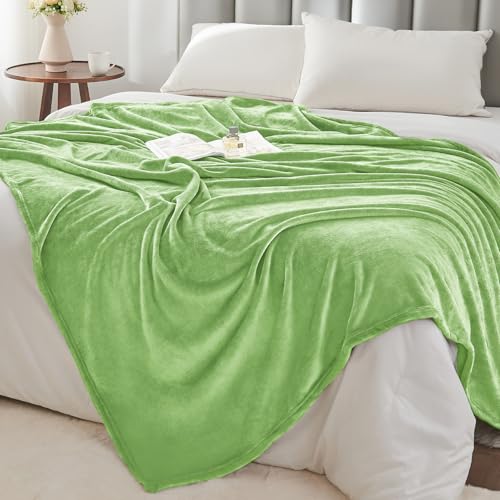 Image of BEDELITE Fleece Blanket Grass Green Throw Blankets for Couch & Bed, Luxury Plush Cozy Fuzzy Blanket 50 inch x 60 inch, Super Soft Warm Lightweight Throw Blanket for Travel Camping
