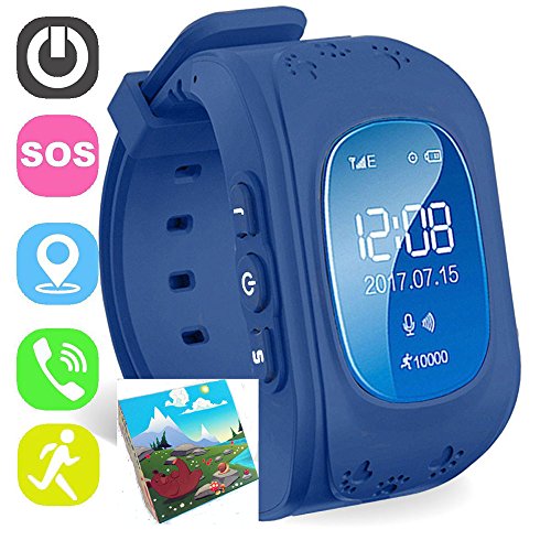 Jslai Reloj Localizador Niños Kids Reloj Inteligente para niños niñas Reloj Digital con Anti-Lost SOS Button Reloj Inteligente Gran Regalo para niños Podómetro Reloj Inteligente para iOS Android