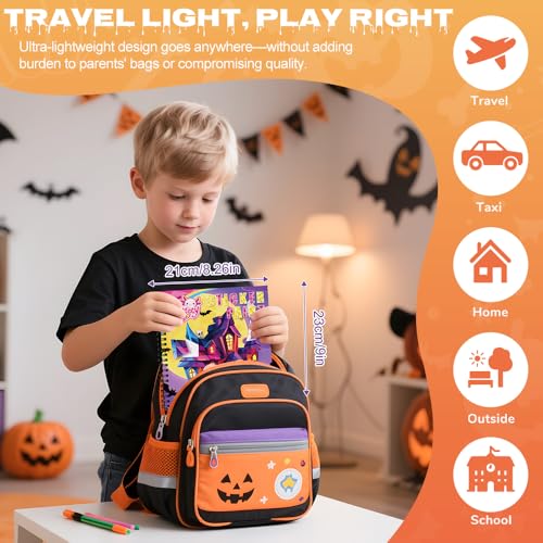 4pcs Halloween Stickerbuch FüR Kinder ab 4-8 Jahre,Stickern Nach Zahlen mit Geschichten… – Ansicht 5