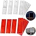 Homaisson 40 PCS Self-Adhesive Rectangular Reflectors, Red and White Plastic Car Reflectors, Stick-on or Screw Mount Universal Reflective Warning Plate for Pickups, Vans, Trucks, Trailers