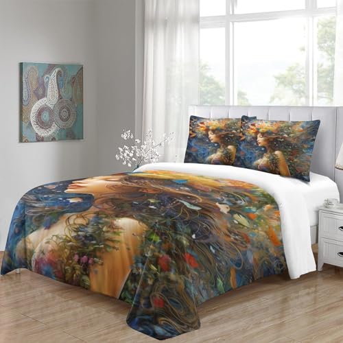 Housse de couette papillon 3D 220x240 cm avec taies d'oreiller en microfibre