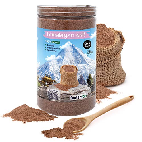 Nortembio Sal Negra del Himalaya 1,35 Kg. Extrafina (0,5-1 mm). 100% Natural. Sin Refinar. Sin Conservantes. Extraída a Mano