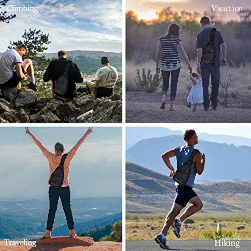 Sling Bag for Men Women Shoulder Backpack Chest Bags Crossbody Daypack with USB Cable for Hiking Camping Outdoor Trip 7 Sling Bag for Men Women Shoulder Backpack Chest Bags Crossbody Daypack with USB Cable for Hiking Camping Outdoor Trip