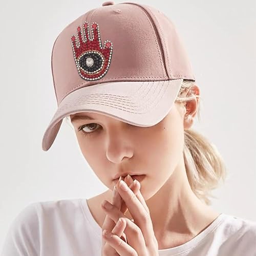 Miniatura 6 de INFUNLY Un par de parches de bordado de mano del mal de ojo, parches de apliques con cuentas de ojo malvado Hamsa para coser a mano, parches de