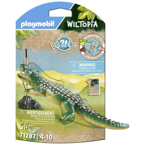 Playmobil 71287 Alligator- - Wiltopia - 80% de Matériaux recyclés ou biosourcés en Moyenne Jouet éducatif
