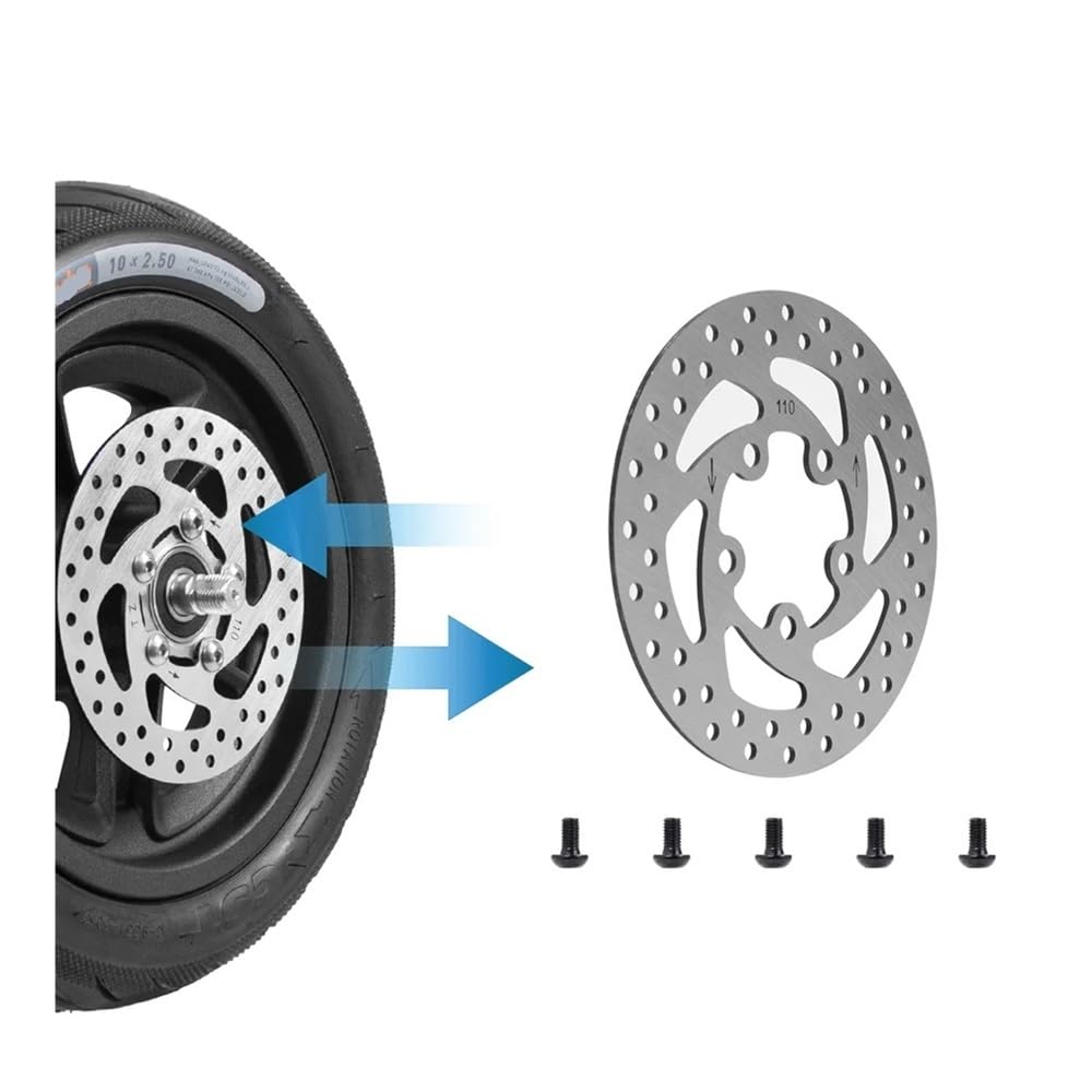 Bremsscheiben 110 Mm Bremsscheibe Für Ninebot F2 Vorderrad, Edelstahl-Rotorbelag, 5 Löcher Mit 5 Schrauben, Ersatzteile