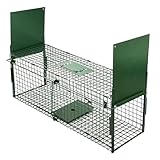 Qianruida Trampa Viva 80x26x26cm Jaula Trampa Vivos Trampa para Animales Trampa para Gatos Callejeros Trampa Zorro