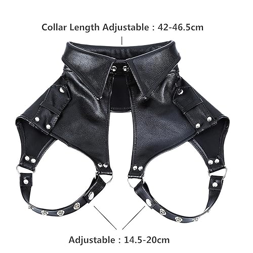 Image of Men's Body Chest Harness Belt, Adjustable Faux Patent Leather Neck Collar Shoulder Body Chest Harness Bondage Strap Belt for Men Gay, Cosplay Costume Masquerade Party Club Fetish Clubwear