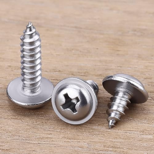 #8 x 3/4" Phillips Pan Washer Head Wood Screws 100 unid. miniatura 3