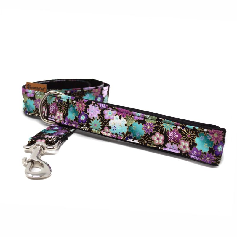 candyPet - Leash for Dogs - 120 cm Cotton with Soft Shell Padded Handle, Liberty