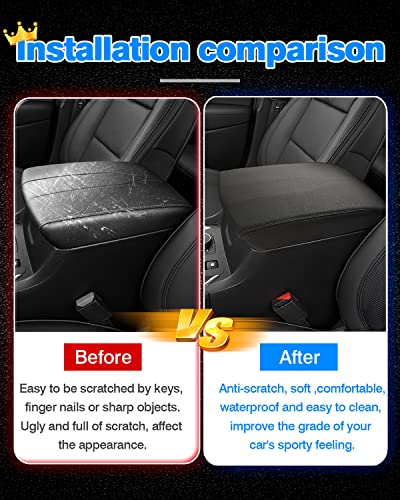 Image of Autorder Center Console Cover for 2018-2024 Chevrolet Traverse Accessories Armrest Cover Anti-Scratch Middle Console Pad Leather Armrest Protector
