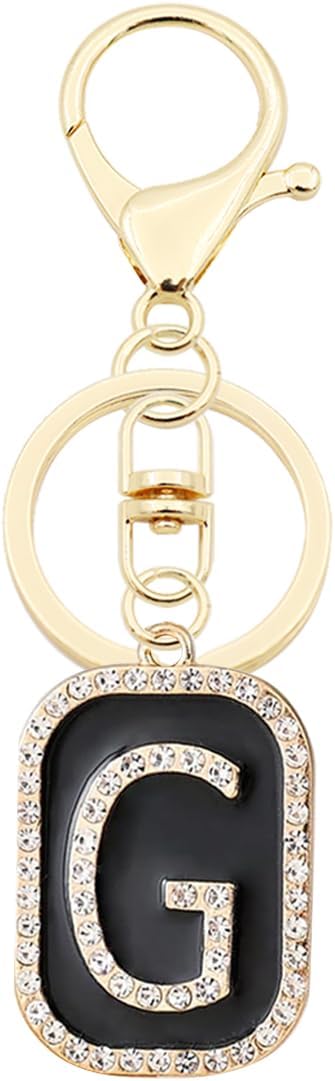 Elechobby Elegant Initial Letter Keychain for Women - Cute Charm for Handbag, Backpack & Car.Gift for Sister, Besties, Mom.