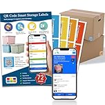 Smart QR Code Labels for Storage, Color Coded Scannable Stickers for Storage Bins, Moving Containers &Office Organization, Inventory Organizer.No Annual Fee, 72 Unique QR Code Stickers (2.5"x2.5")