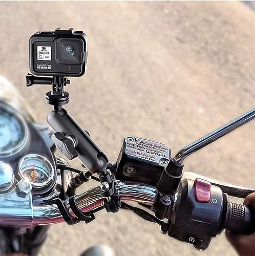 Sounce Action Camera Aluminium Alloy Holder Compatible with Gopro & All Action Cameras Bike Mount with Two 360° rotational Angle for Bike Motorcycle and Bicycle (Handlebar Attachment) 6 51tAXFF3cpL