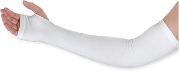 Medline Protective Arm Sleeve with Thumb Loop, White, Universal Fit, 18" Length, Durable Medical Equipment