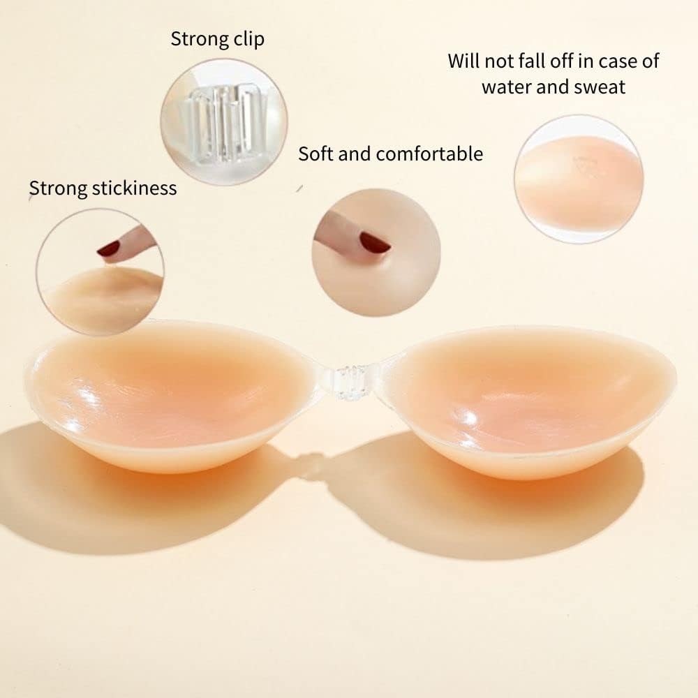 Adhesive Bra Strapless Sticky Invisible Push up Silicone Bra for Women Backless Dress with Nipple Covers - Image 6