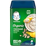 Gerber Baby Cereal Organic Oatmeal with Banana, 8 oz