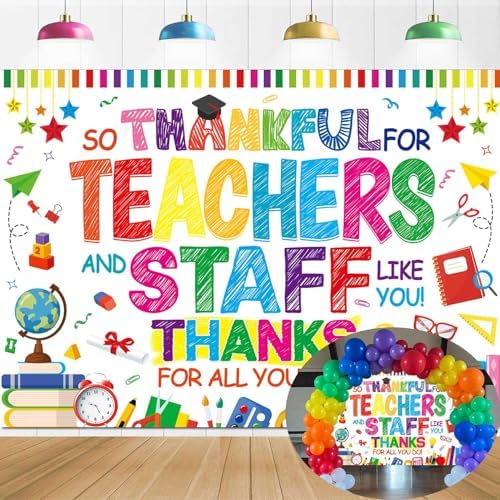 Amazon.com : Thank You Teachers Banner Backdrop 8x6FT Thanks for ...
