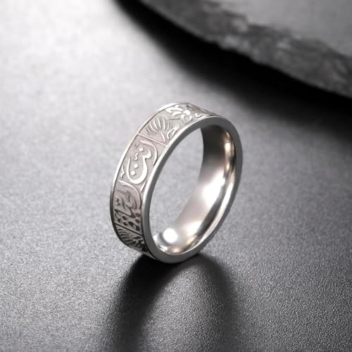 VASSAGO Ayatul Kursi Islamitische ring, instelbaar, voor vrouwen en mannen, islamitische ringen, Allah Koran, Arabisch, islamitische sieraden
