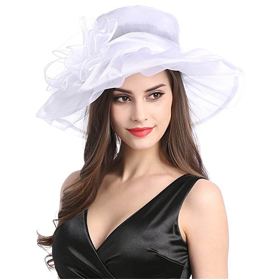 Dafunna Donne Cappello Tesa Larga Pieghevole Organza Cappello Di Estate - Foto 6