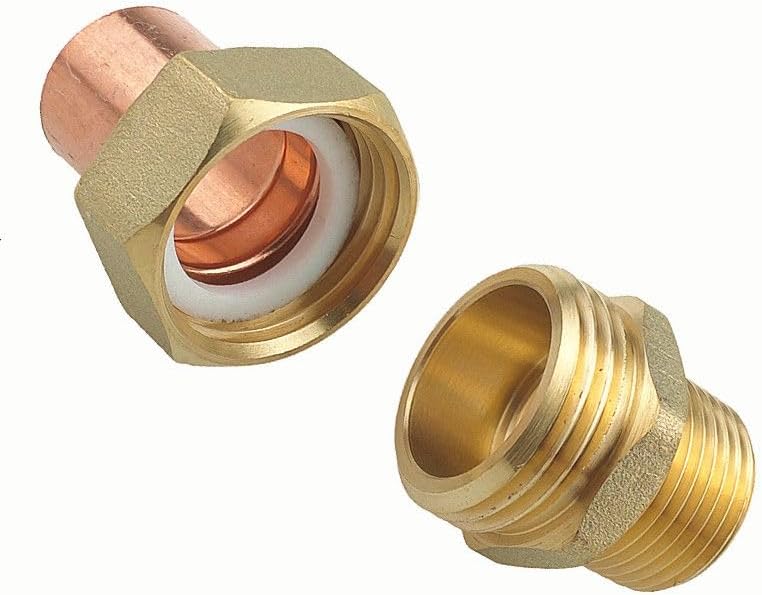 真ちゅう Swagelokチューブ継手、ユニオン・エルボー、チューブ外径サイズ：5/8 インチ | Swagelok SHANGMAOYO 1個 1インチ-28mm 真鍮 BSP 雄ネジ + 銅継手 ストレートユニオンナットソケット溶接パイプコネクタ