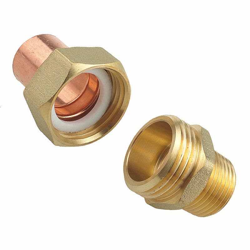 Conector de tubería de soldadura con tuerca de unión recta de latón de 1 pulgada-22 mm, rosca macho BSP y conexión de cobre, 1 unidad