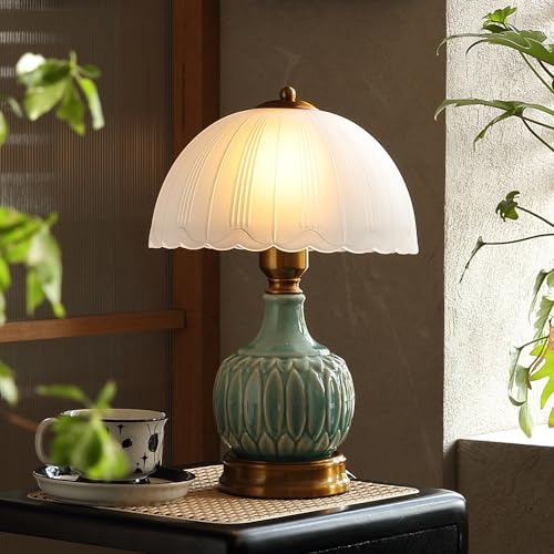 Vintage Lamp for Living Room,16" Modern Ceramic Table Lamps for B...