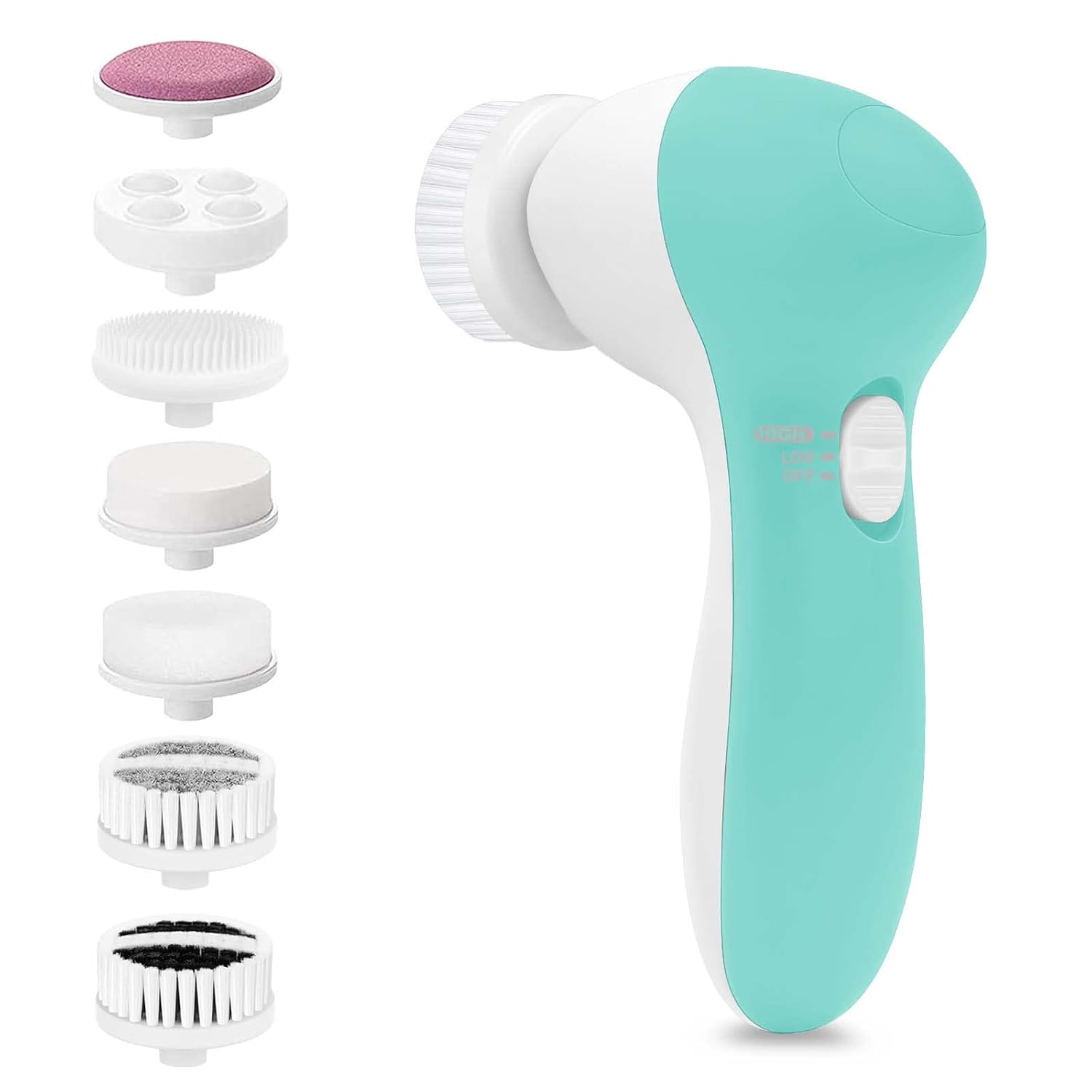 Facial Cleansing Brush Face Scrubber: CLSEVXY Electric Face Spin Cleanser Brushes with 7 Brush Heads for Deep Cleansing, Gentle Exfoliating, Removing Blackhead, Massaging