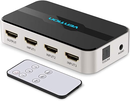 Vention HDMI splitter 3 nbsp input 1 nbsp output 4 nbsp K 3 nbsp porte HDMI switcher Swtich HDMI con toslink audio 1080p telecomando per PS3 nbsp PS4 nbsp Smart Xbox 360 nbsp Sky box DVD proiettore HDTV Vention HDMI splitter 3 nbsp input 1 nbsp output 4 nbsp K 3 nbsp porte HDMI switcher Swtich HDMI con toslink audio 1080p telecomando per PS3 nbsp PS4 nbsp Smart Xbox 360 nbsp Sky box DVD proiettore HDTV