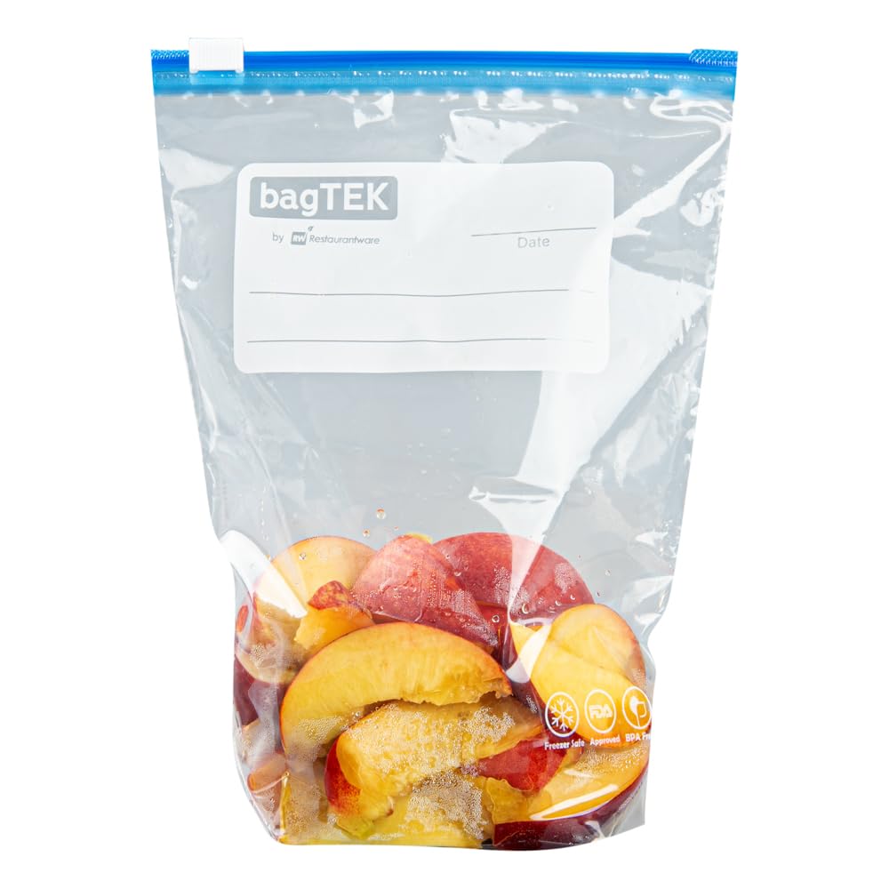 Bag Tek - Bolsas deslizantes para congelador de 1 cuarto de galón, 25 bolsas desechables con cremallera - Cremallera deslizante, parte inferior expandible, bolsa de plástico 9