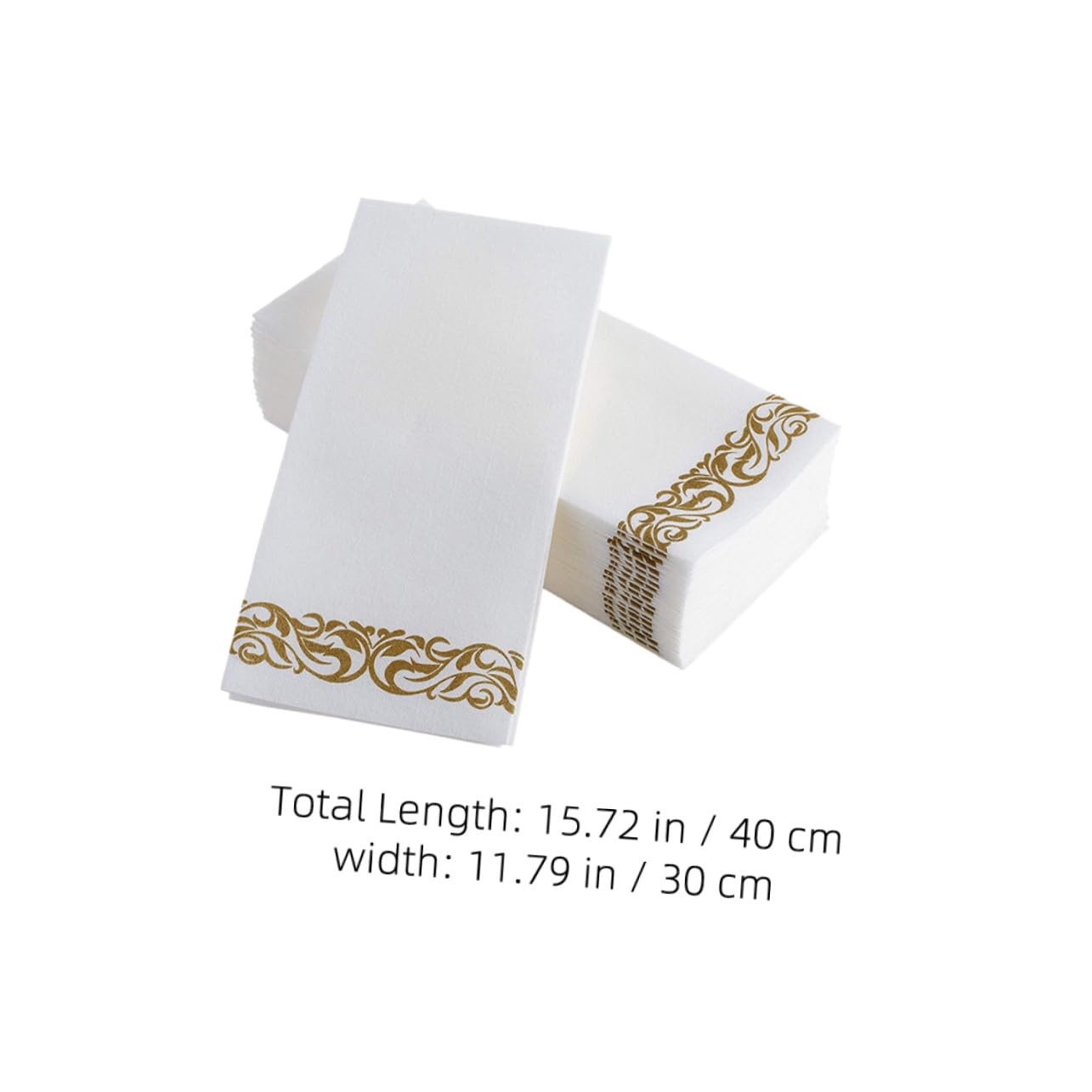 75 Stück Bedruckte Papierservietten Fach Gefaltet Elegante Europäische Stil Servietten mit Goldmuster für Hochzeiten Partys und Alltagsgebrauch