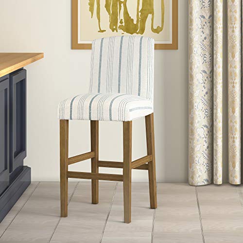 HomePop-Parsons-Classic-Upholstered-High-Back-Curved-Top-Barstool-29-inch-Blue-Calypso-Stripe HomePop Parsons Classic Upholstered High Back Curved Top Barstool 29 inch Blue Calypso Stripe
